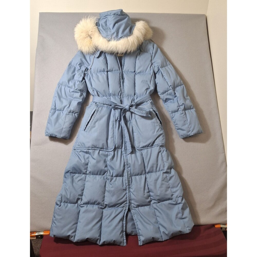 Cabela's Waterfowl Down Jacket Women's S Fox Fur Hood Goose Down Fill Vintage